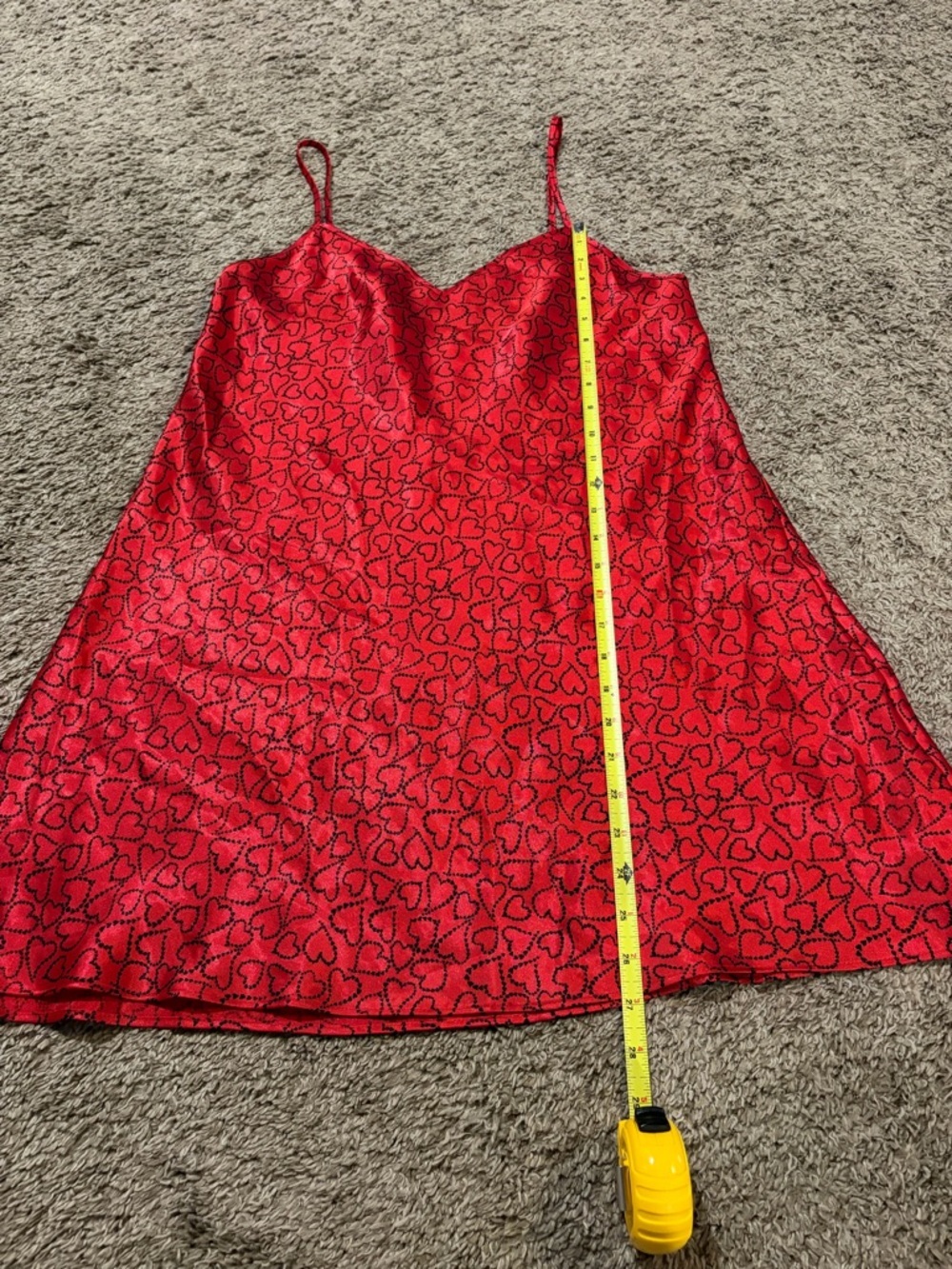 Morgan Taylor Red Satin Heart-Print Camisole - Picture 3 of 6